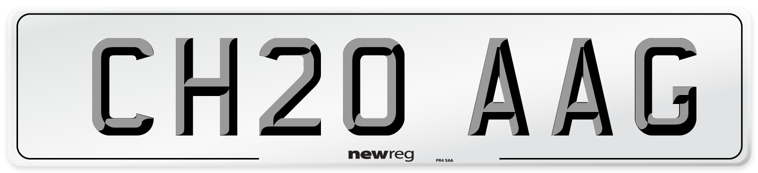 CH20 AAG Number Plate from New Reg
